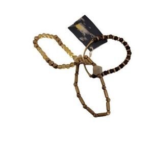 Universal Thread Brown Stone 3 Piece Adjustable Stretch Beaded Bracelet Set